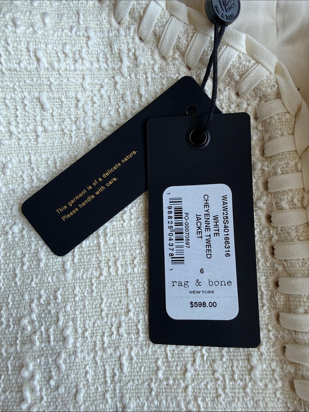 NWT Rag & Bone White Cheyenne Tweed Jacket - Picture 3 of 11